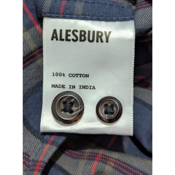 New Alesbury sz L regular Plaid Shirt multi color buttons long sleeves 1849 - Picture 6 of 6